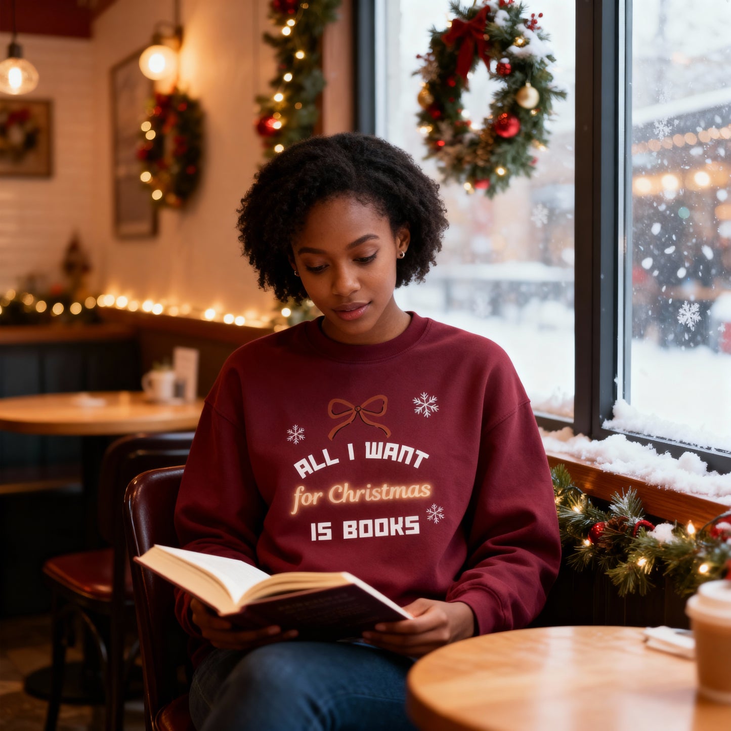 Custom Christmas Book-Lover Sweater