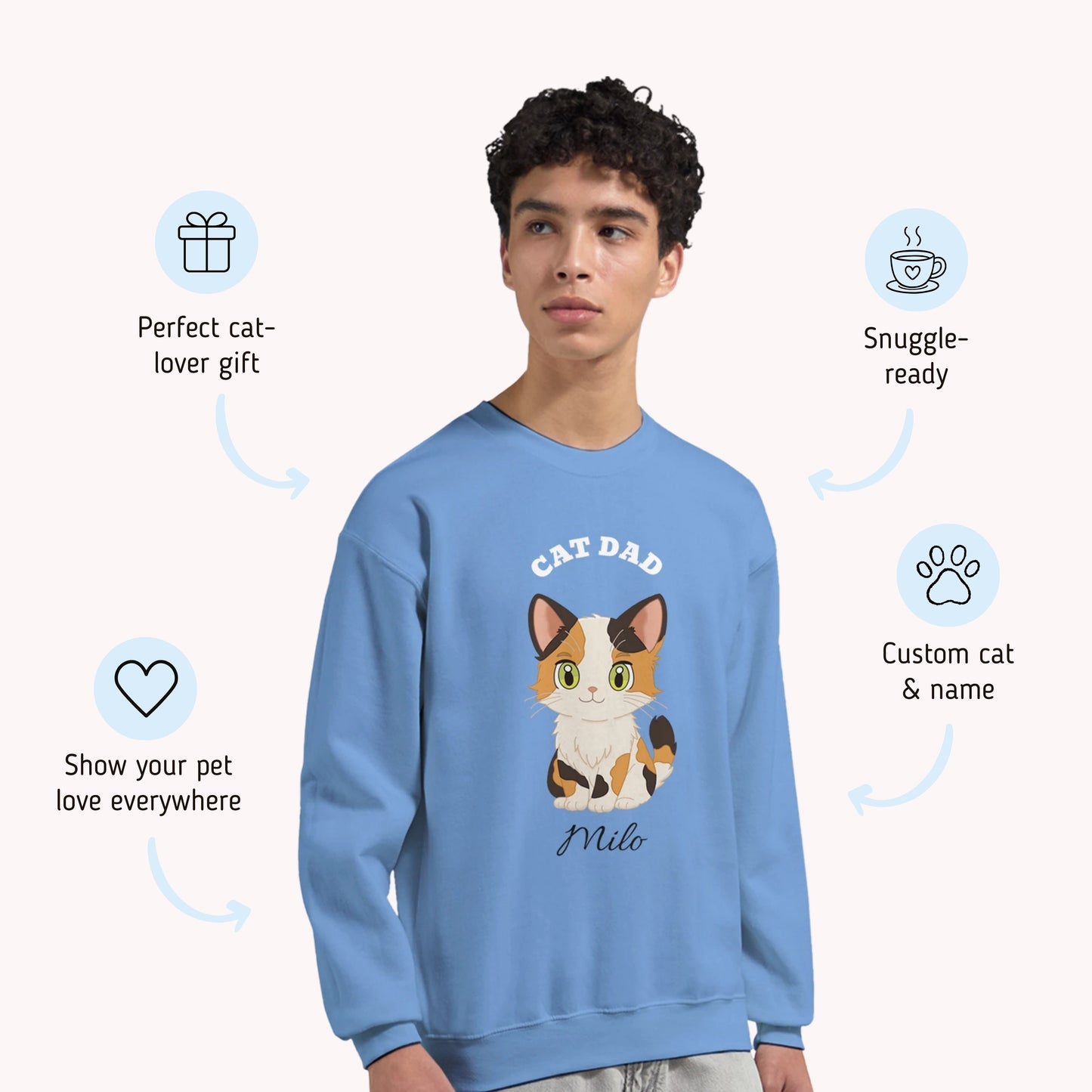 Cat Dad - Personalized Custom Sweatshirt
