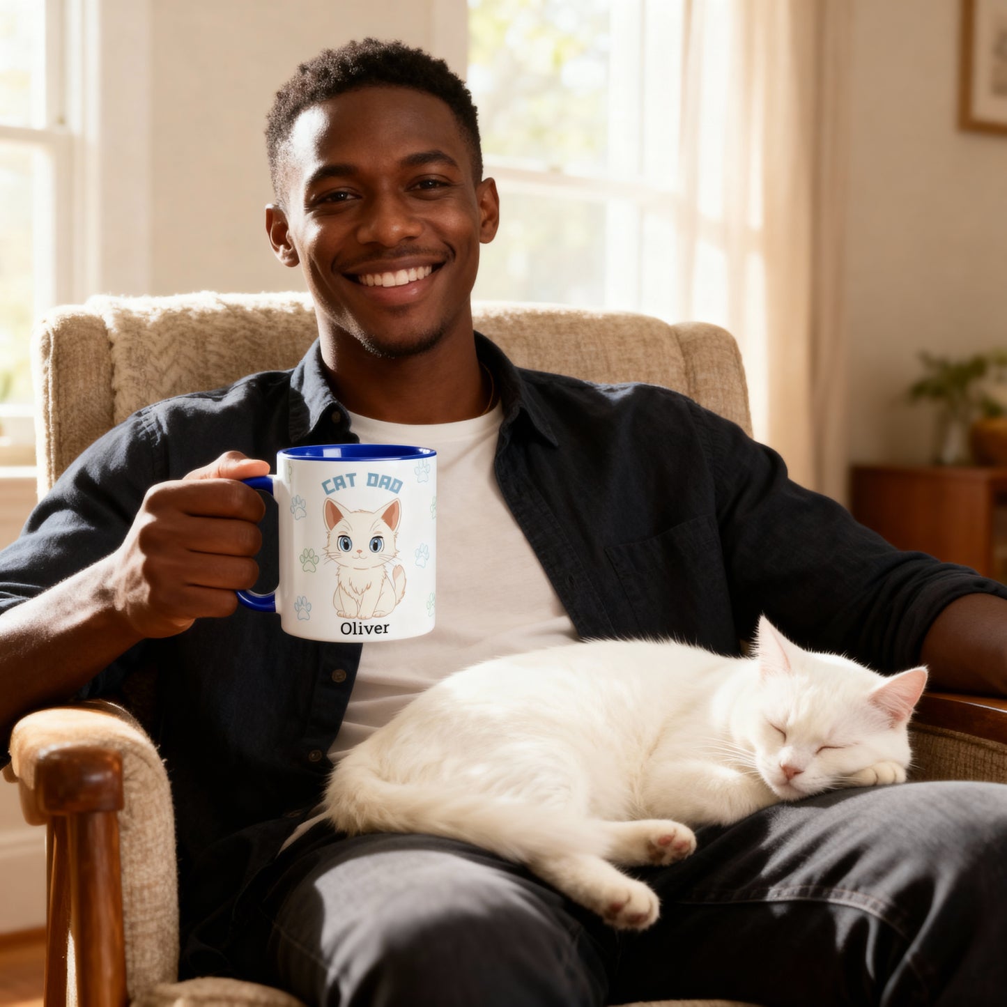 Cat Dad - Personalized Custom Mug