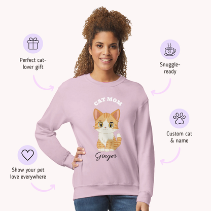 Cat Mom - Personalized Custom Sweatshirt