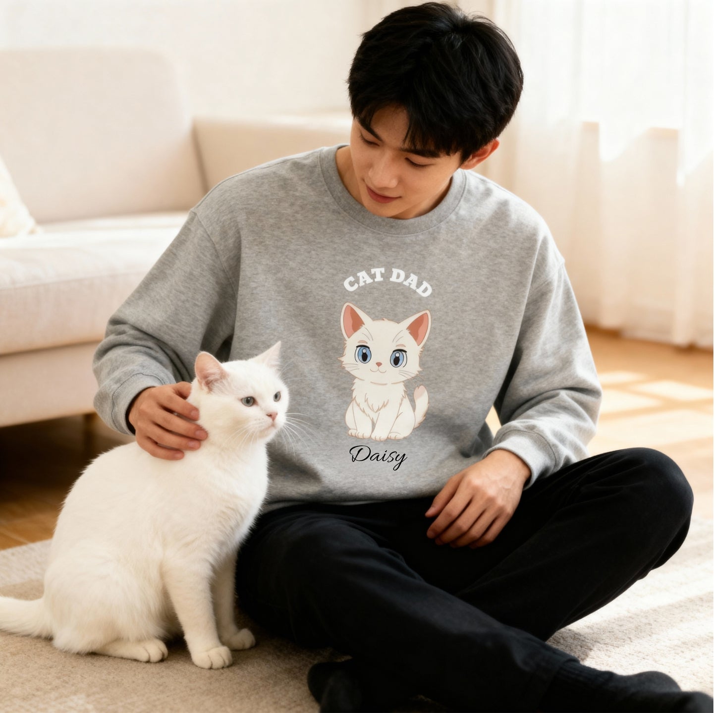 Cat Dad - Personalized Custom Sweatshirt