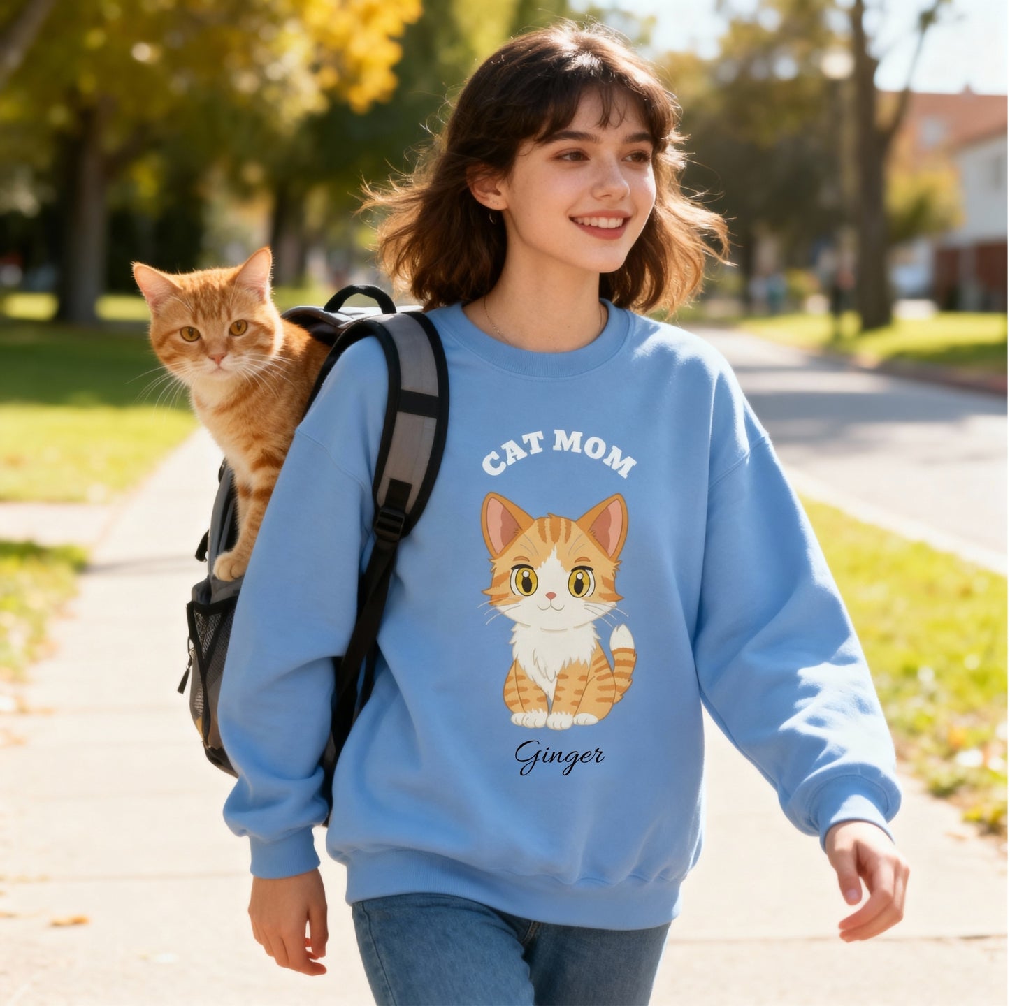 Cat Mom - Personalized Custom Sweatshirt