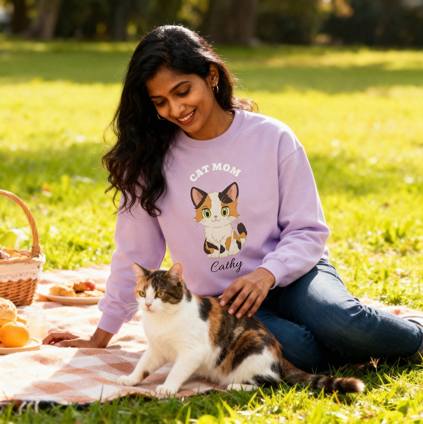 Cat Mom - Personalized Custom Sweatshirt