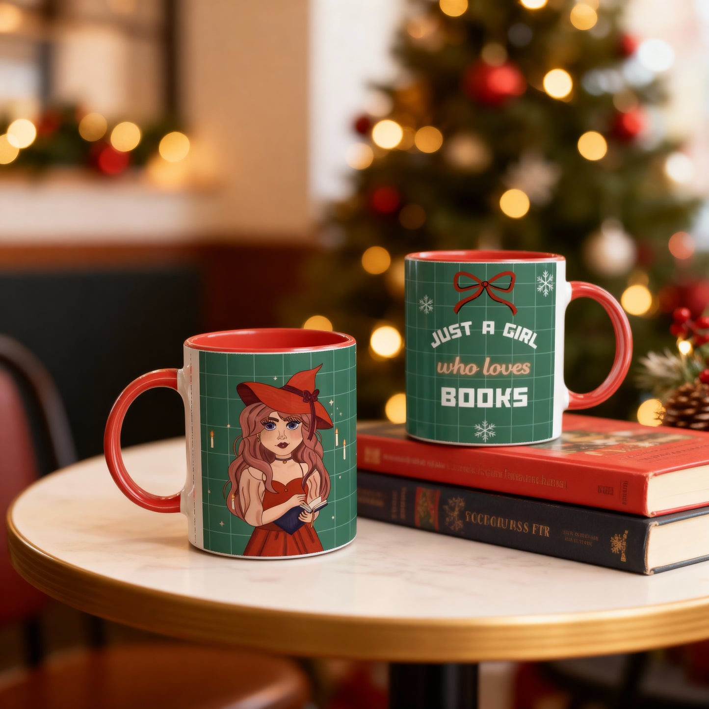 Custom Christmas Book Lover Mug