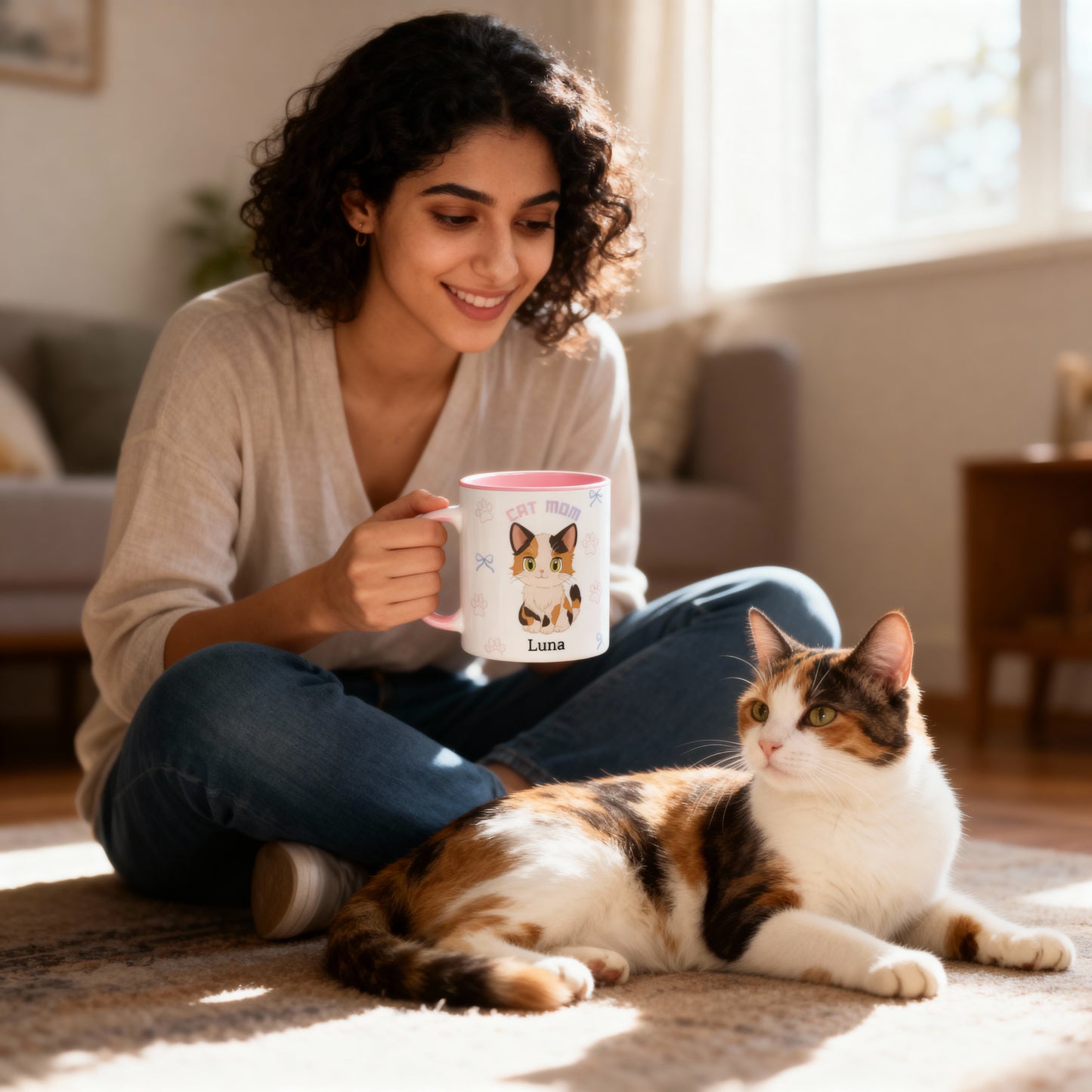 Cat Mom - Personalized Custom Mug