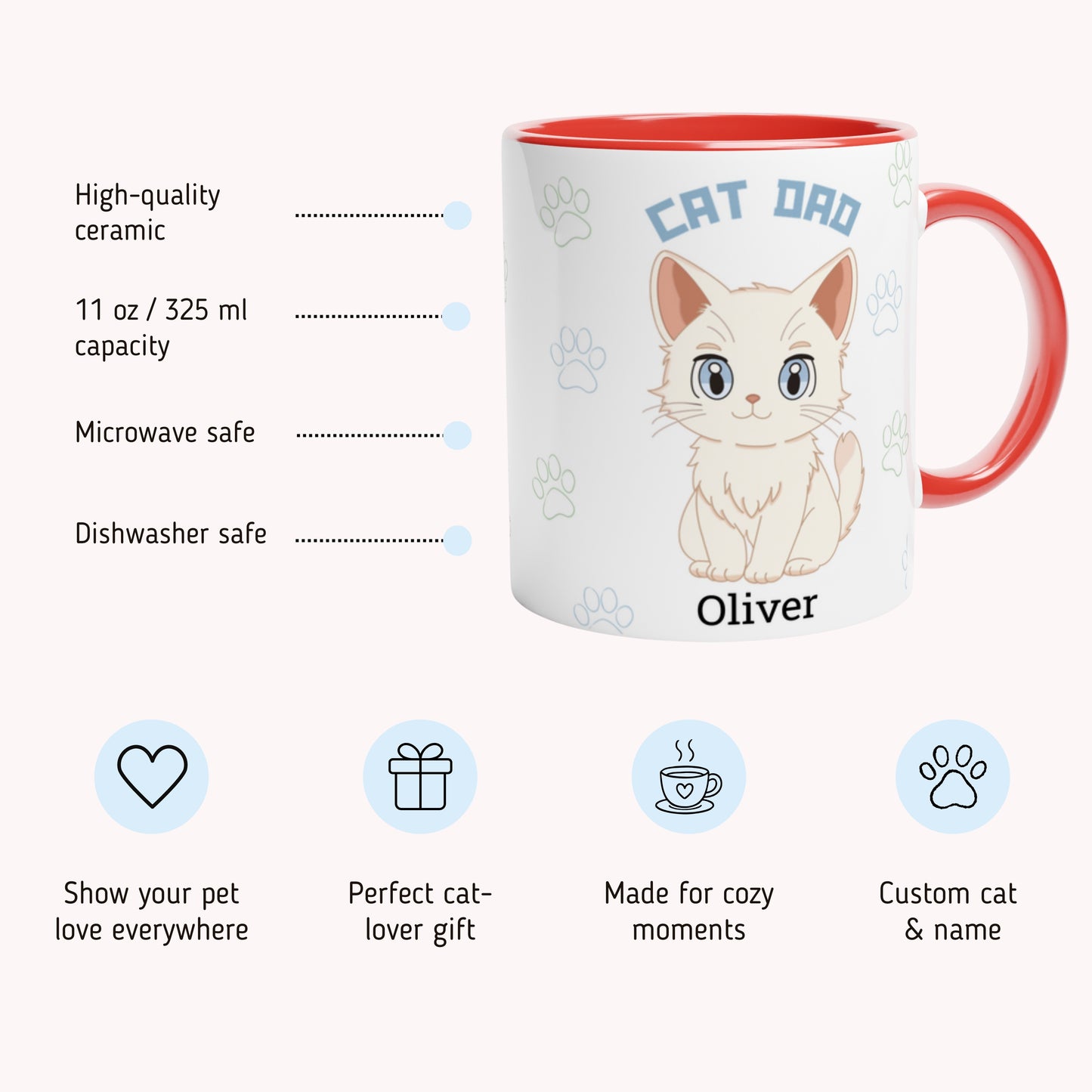 Cat Dad - Personalized Custom Mug