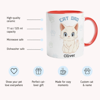 Cat Dad - Personalized Custom Mug