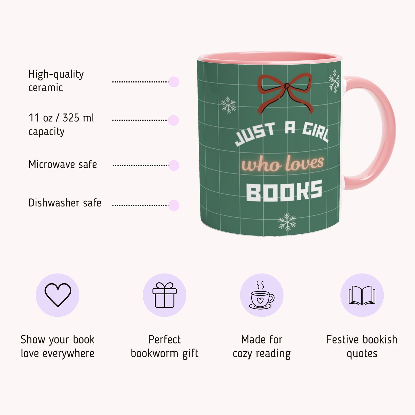 Custom Christmas Book Lover Mug