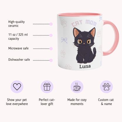 Cat Mom - Personalized Custom Mug
