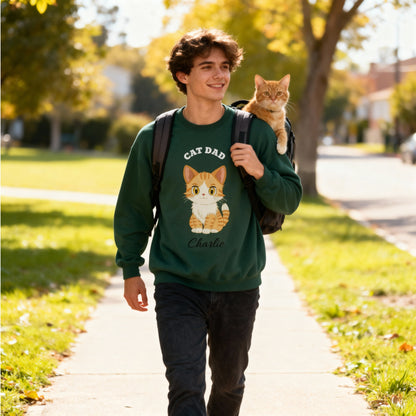 Cat Dad - Personalized Custom Sweatshirt